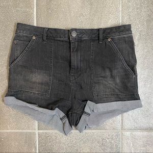 Free People Black High Waisted Denim Shorts